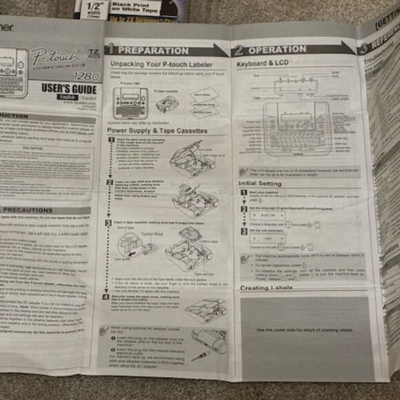 Brother P-Touch 1280 Label Maker + NEW Sealed Extra-Strength Tape - Picture 4 of 5